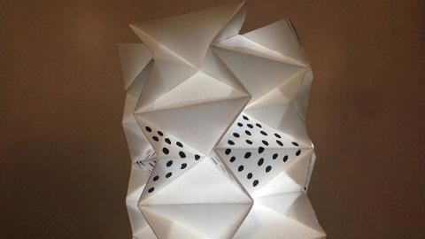 A lamp folded from paper
