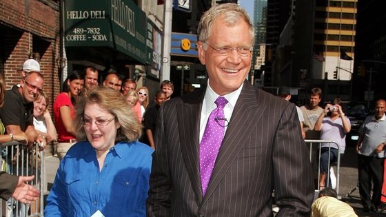 David Letterman appears outside The Late Show