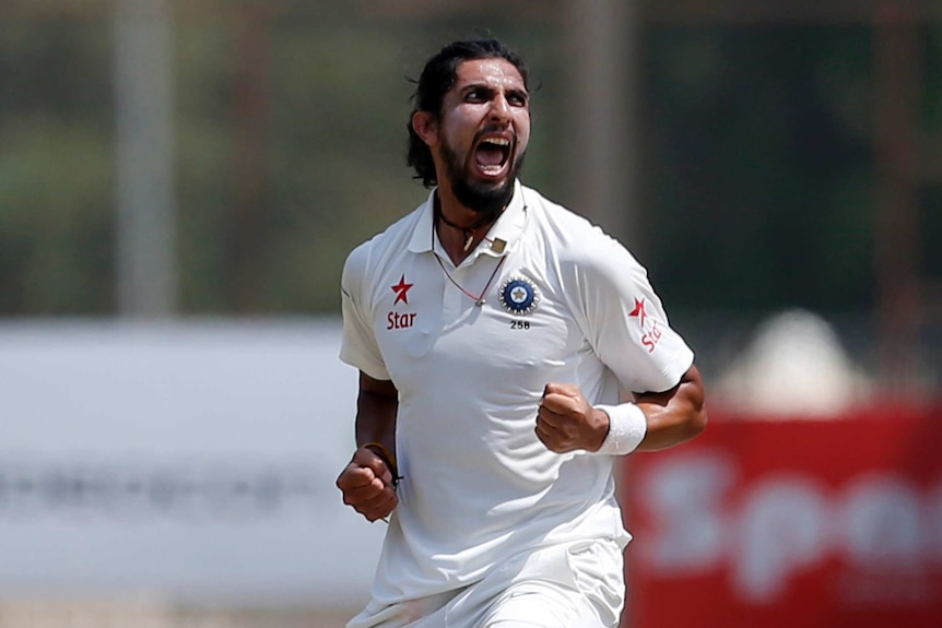 Ishant Sharma screams after removing Matt Renshaw