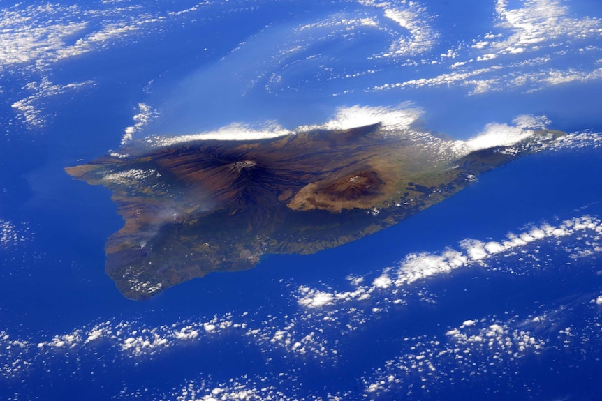 Hawaii's big island as seen from the International Space Station