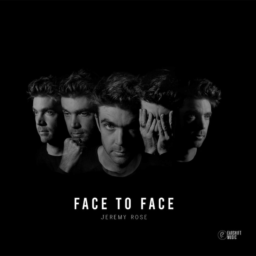A multiple exposure image of Jeremy Rose's face in monochrome