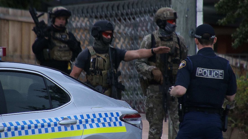 Special Operations Group Tasmania members at siege in Launceston.