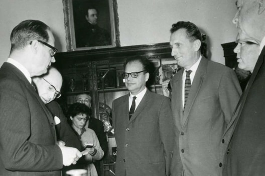 Alexander Prokhorov receiving Nobel Prize