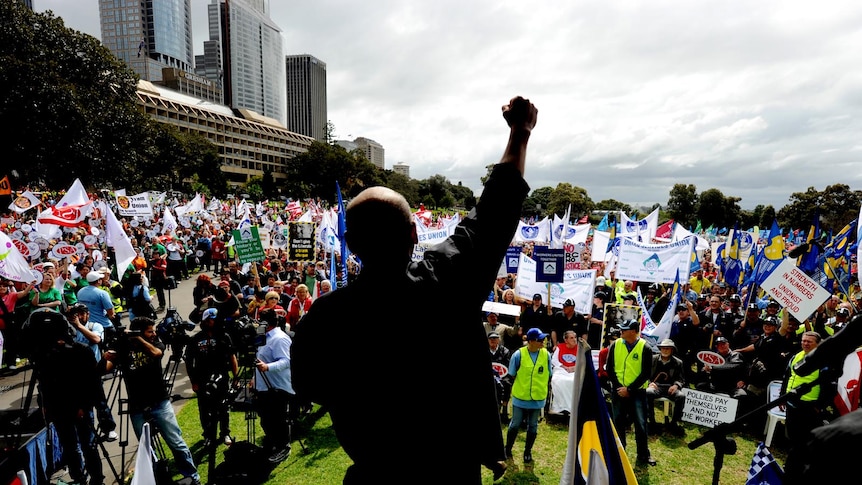 Thousands gather at the Domain