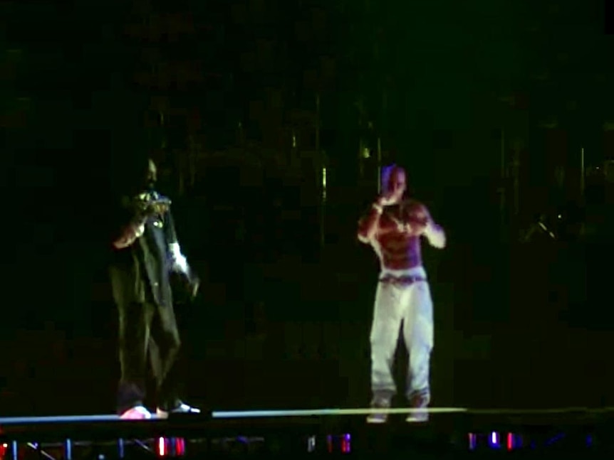 Snoop Dogg and hologram of Tupac at Coachella.