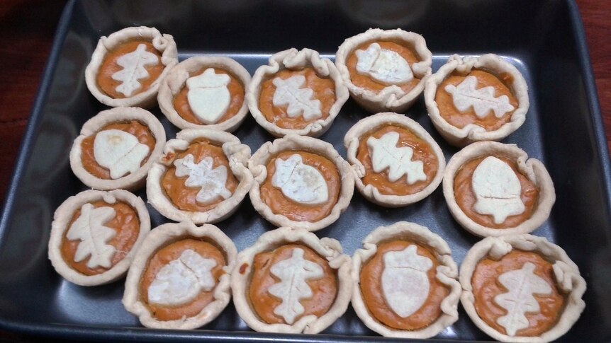 A try of individual homemade pumpkin pies