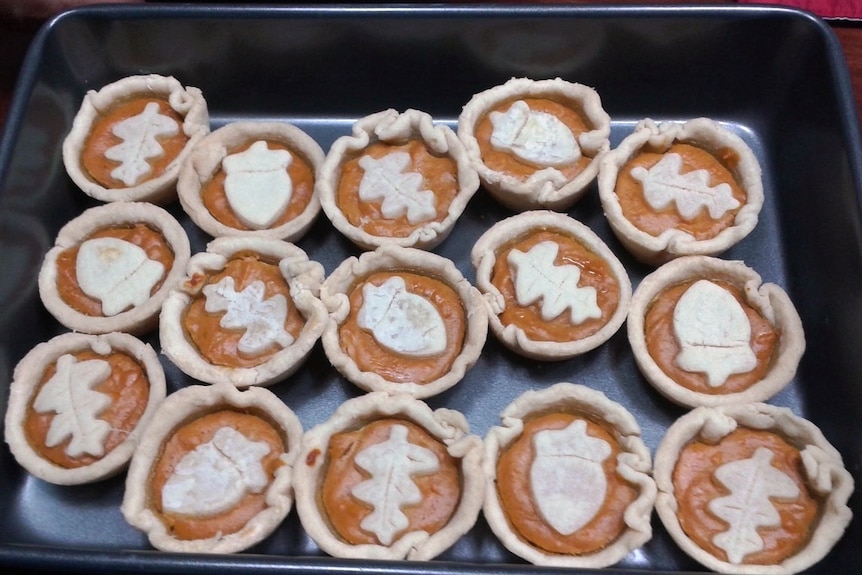 A try of individual homemade pumpkin pies