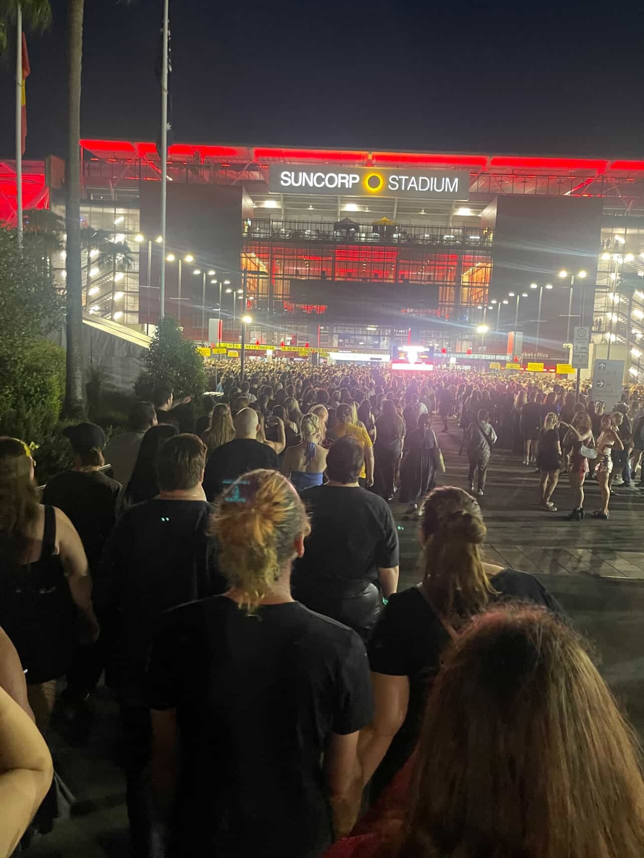 crowd of people outside Lang Park