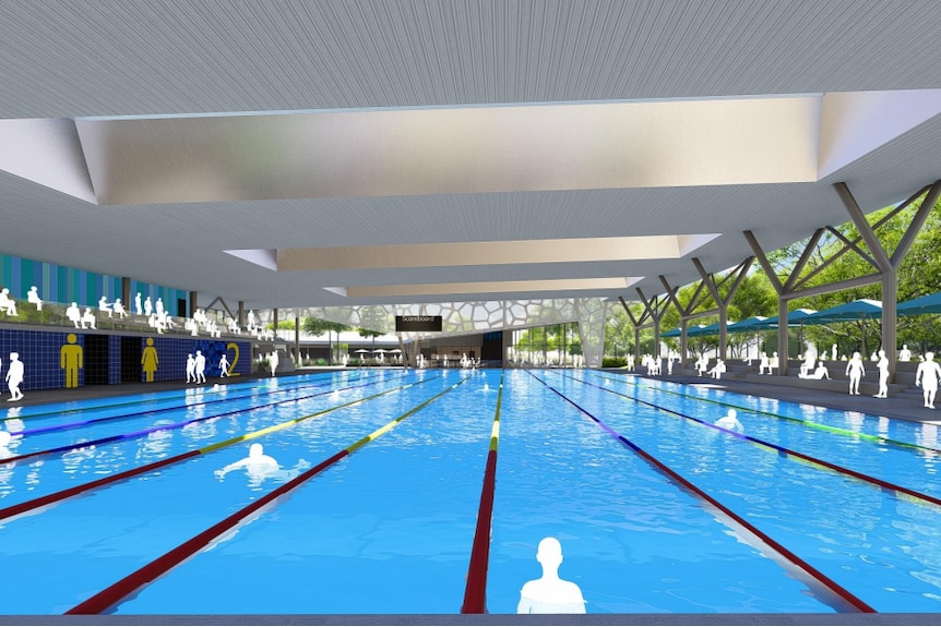 An artist's impression of a 50 metre swimming pool.