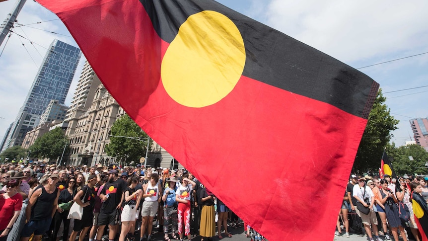 Protestors outside State Parliament on January 26