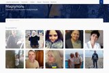 A screenshot from a website featuring two rows of five photos of people.