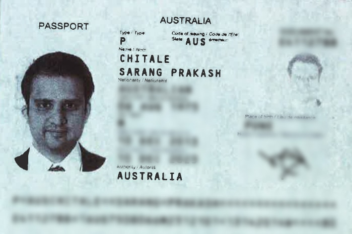 Fake passport used by Shyam Acharya