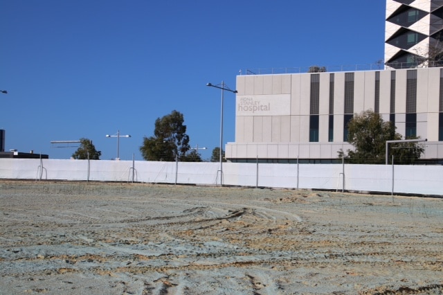 The cleared land where the new medihotel will be built.