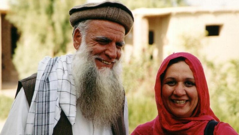Mahboba Rawi with her beloved uncle Haji Fazal Ahma.