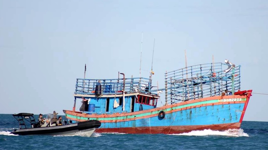 The boat with 84 mostly Vietnamese asylum seekers was intercepted about 50-kilometres from Broome on Sunday afternoon.