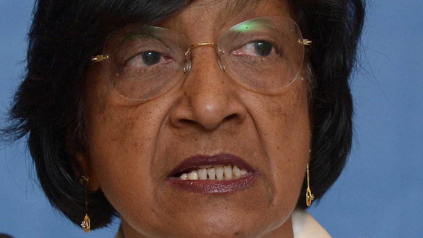 UN High Commissioner for Human Rights Navi Pillay speaks during a press conference in Jakarta, Indonesia on November 13 2012.