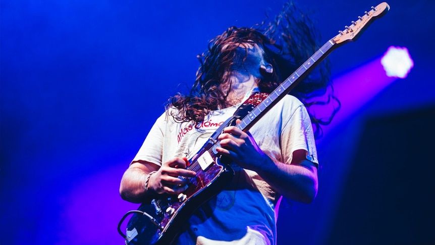 Psychedelic Porn Crumpets perfomring live at Splendouor In The Grass, 21 July 2019