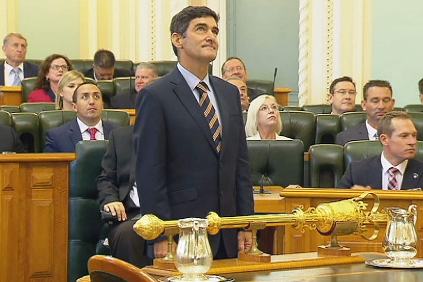 Independent MP Peter Wellington was unanimously voted into the Queensland Speaker's chair.