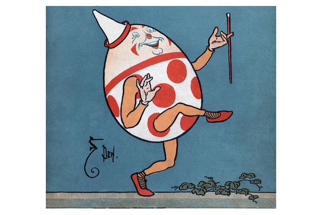 Cartoon drawing of Humpty Dumpty character