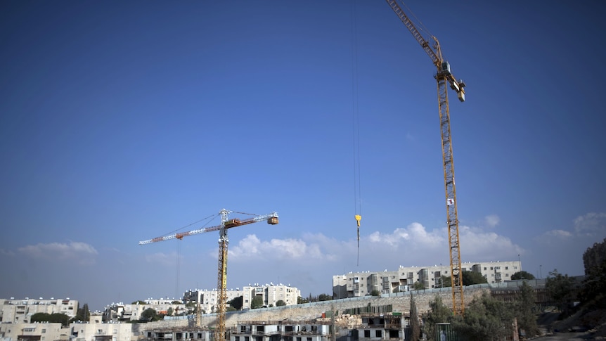 A picture shows a new construction site in the east Jerusalem Jewish settlement of Gilo