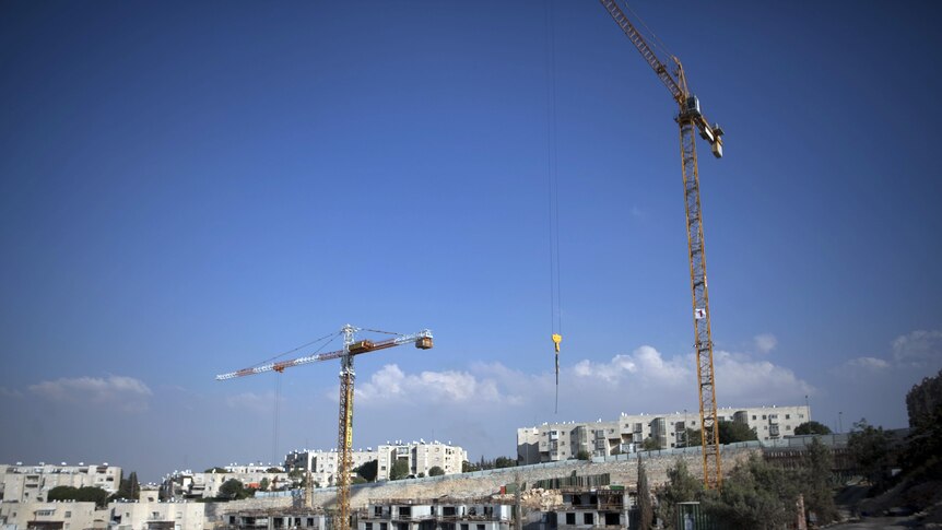 A picture shows a new construction site in the east Jerusalem Jewish settlement of Gilo