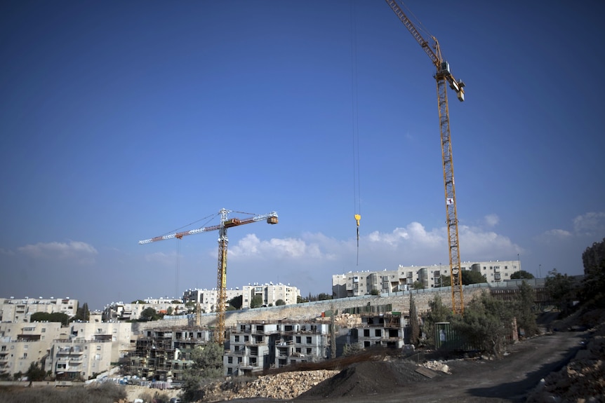 A picture shows a new construction site in the east Jerusalem Jewish settlement of Gilo