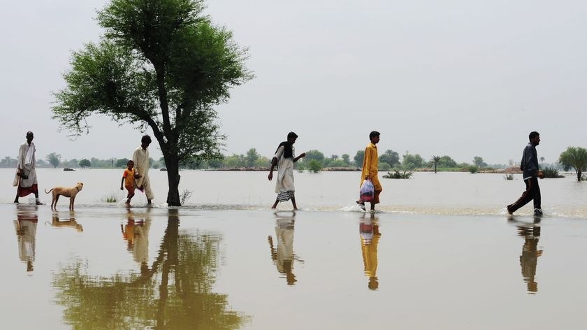 Mr Ban says at least 160,000 square kilometres of land in Pakistan is underwater