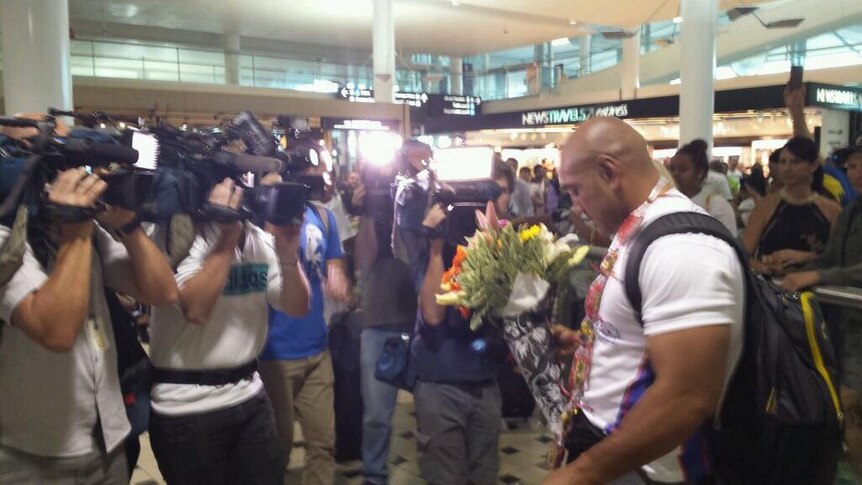 Leapai arrives at Brisbane Airport
