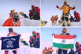 A composite showing original and edited pictures from Everest.