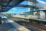 An empty train platform.