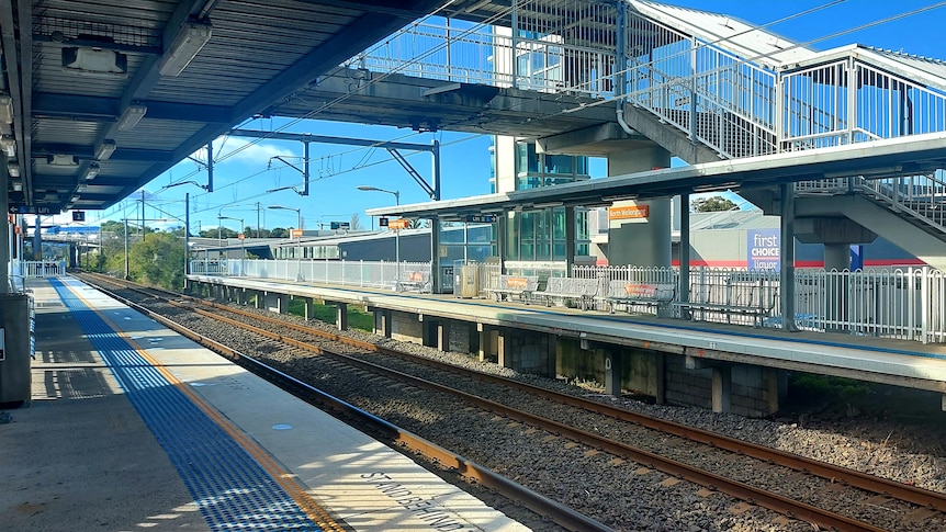 An empty train platform.