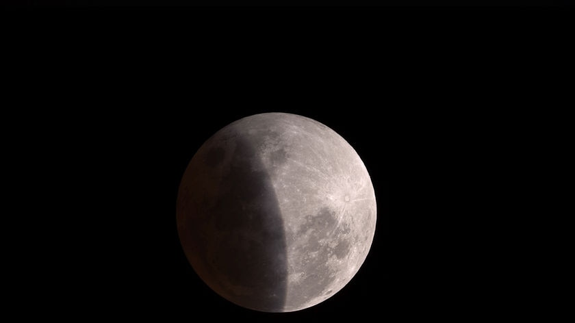 A partial lunar eclipse which occurred on June 26, 2010.