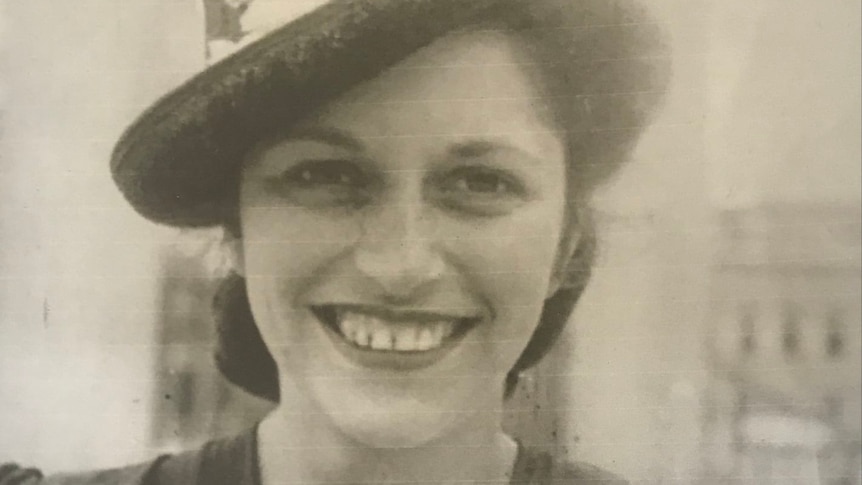 Black and white photo of Lottie Hastie wearing a hat circa 1940's