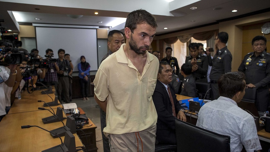 An arrested suspect of the recent Bangkok blast