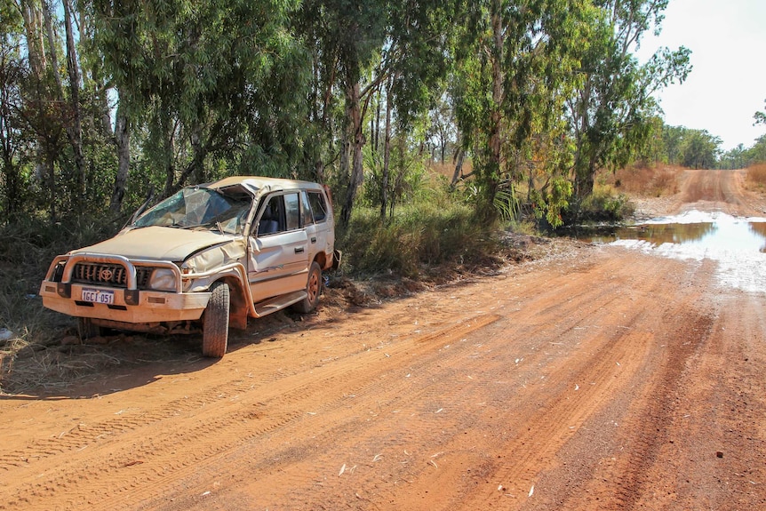 Rolled car on Kalumburu Road.