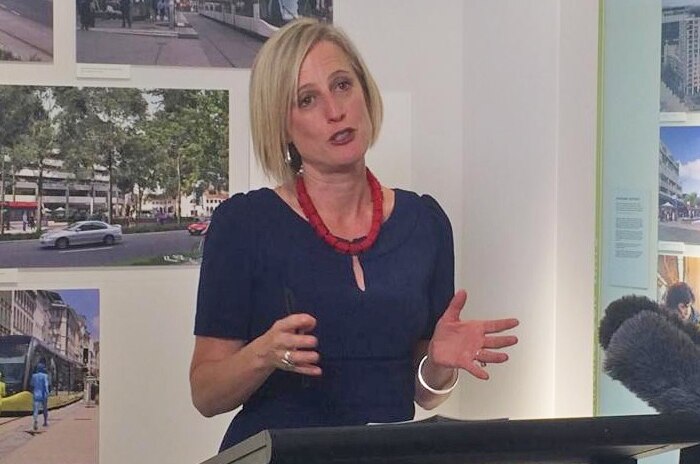 ACT Chief Minister Katy Gallagher at launch of business case for Canberra light rail.