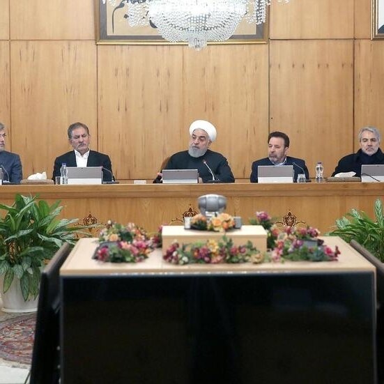 Iranian President Hassan Rouhani speaks during a cabinet meeting in Tehran, Iran.