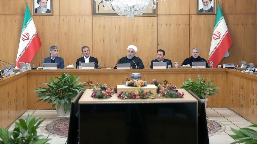 Iranian President Hassan Rouhani speaks during a cabinet meeting in Tehran, Iran.