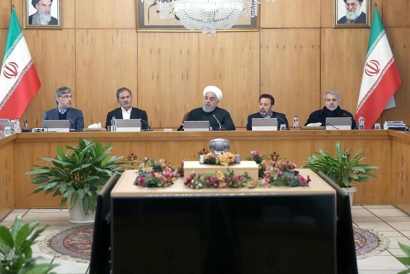 Iranian President Hassan Rouhani speaks during a cabinet meeting in Tehran, Iran.