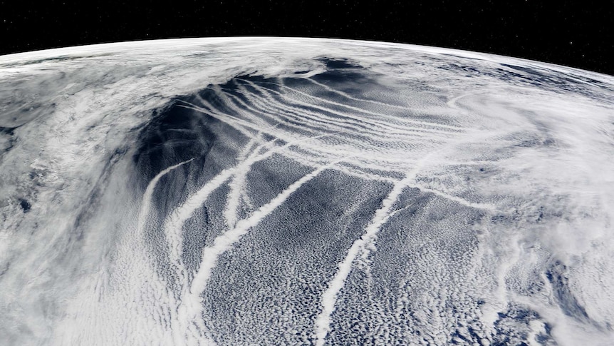 Ship tracks viewed from space