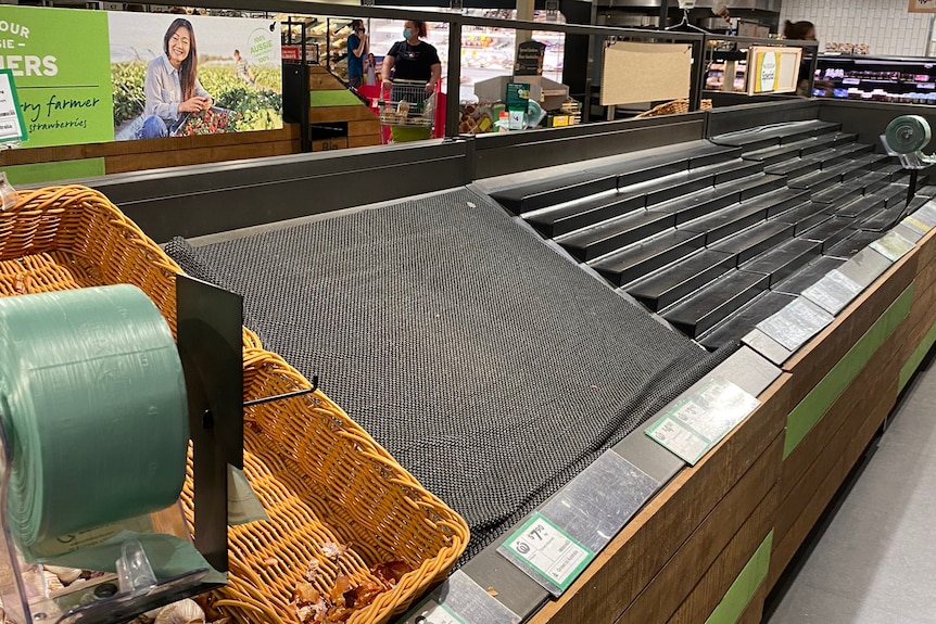 empty supermarket shelves