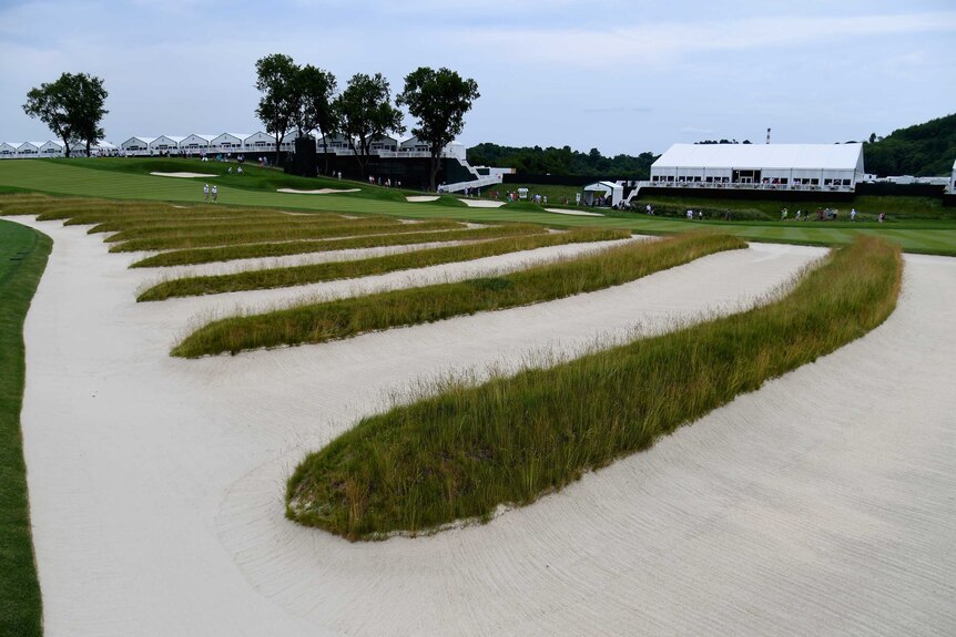 An ominous bunker at Oakmont Country Club