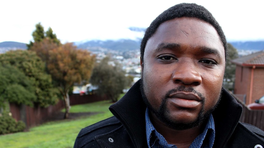 Isaiah Lahai fled Sierra Leone and lived in a refugee camp before arriving in Tasmania.