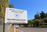 Gujarat NRE coal miner sign, Illawarra Wollongong
