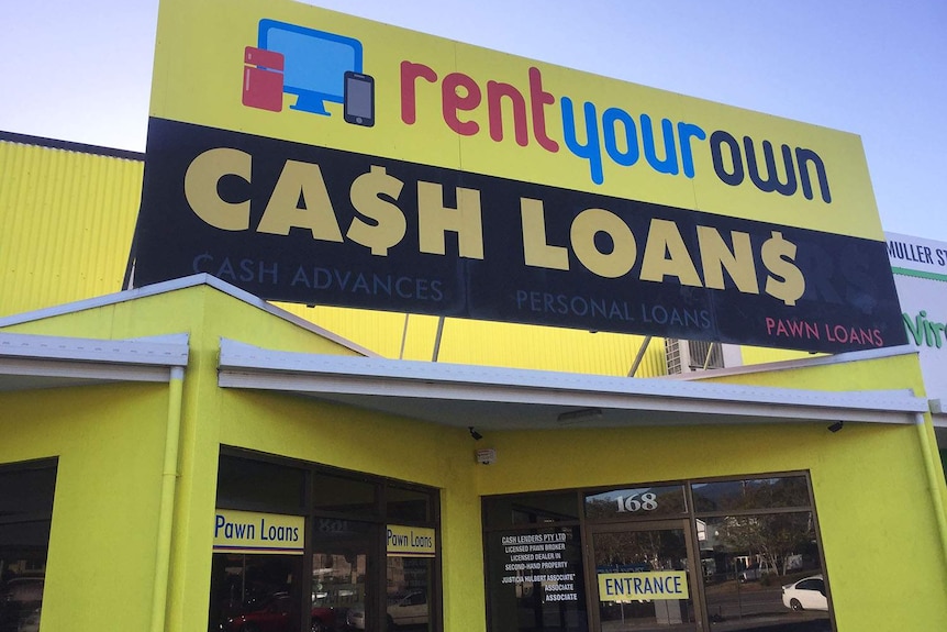 Shopfront of Cash Lenders pawnbroking business in Cairns in far north Queensland.