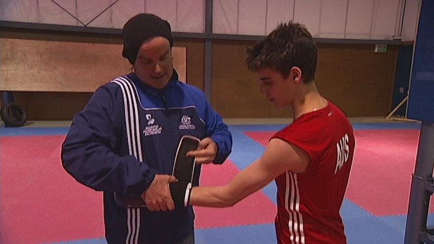 Bobby Farquhar and his son Adrian at the Australian Institute of Sport.