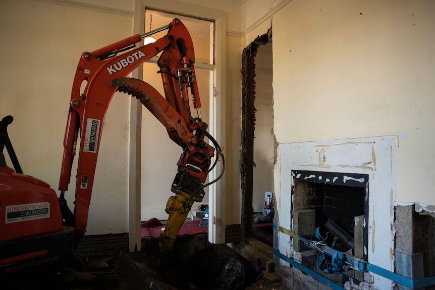 Interior of a house being worked on.