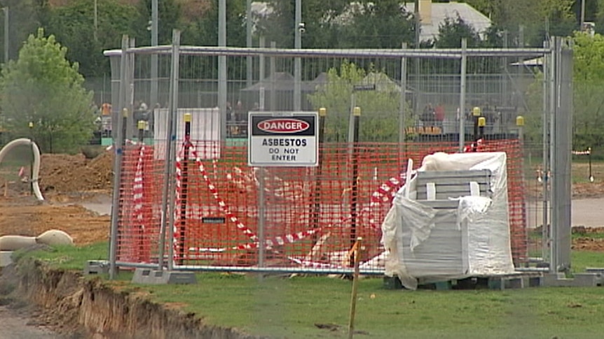 Asbestos contamination was uncovered during upgrade works at the Lyneham sports fields.