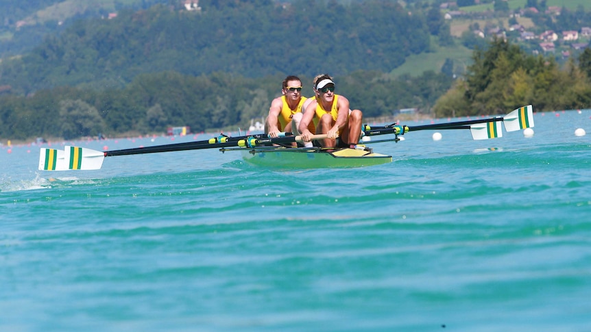 Australian rower Alexander Hill in action at the World Championships in 2015.