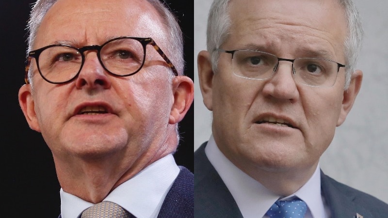 A composite image of Anthony Albanese and Scott Morrison